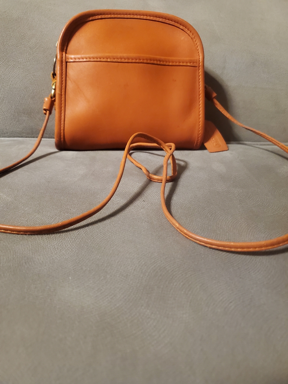 Vintage Coach Orange Leather Crossbody Bag Womens